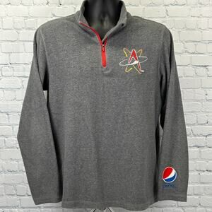 Albuquerque Isotopes 1/4 Quarter Zip Fleece Jacket MiLB Pepsi Cola Gray M Medium